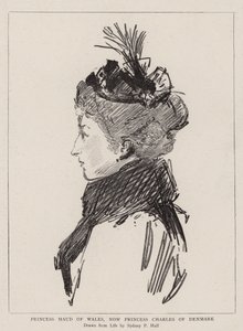 Princesa Maud de Gales, agora Princesa Carlos da Dinamarca de Sydney Prior Hall