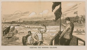 Reminiscências de uma corrida de barcos em Oxford e Cambridge: içando as cores vencedoras de Sydney Prior Hall