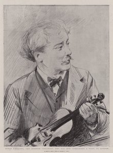 Senor Sarasate, o violinista espanhol, que acaba de concluir uma visita a Londres de Sydney Prior Hall