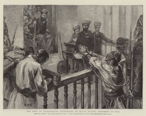 O emir do Afeganistão condenando à morte Hazara Prisioneiros de Guerra