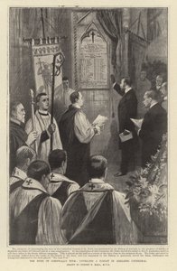 Turnê do duque de Cornwall, revelando um tablet na Catedral de Adelaide de Sydney Prior Hall