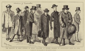A Eleição do Dean Stanley como Selecionador de Pregadores em Oxford, Membros da Convocação indo votar de Sydney Prior Hall
