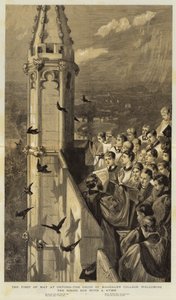 O primeiro de maio em Oxford, o coro da Magdalen College recebendo o sol nascente com um hino
