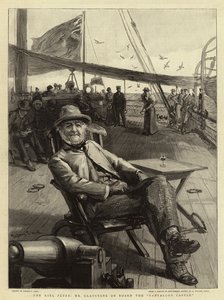 O Kiel Fetes, o Sr. Gladstone a bordo do Castelo de Tantallon de Sydney Prior Hall