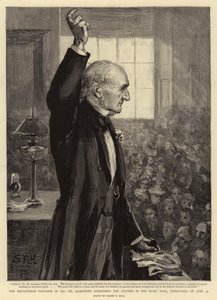 Campanha Mid-Lothian de 1892, o Sr. Gladstone dirigindo-se ao Encontro no Music Hall, Edimburgo, em 30 de junho de Sydney Prior Hall