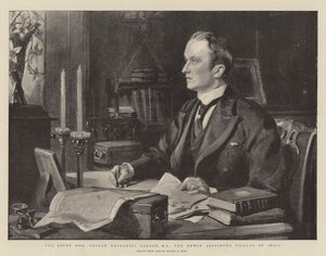 O excelentíssimo George Nathaniel Curzon, MP, vice-rei recém-nomeado da Índia de Sydney Prior Hall