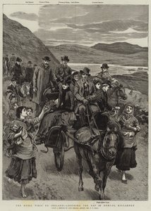 A visita real à Irlanda, atravessando o fosso de Dunloe, Killarney de Sydney Prior Hall