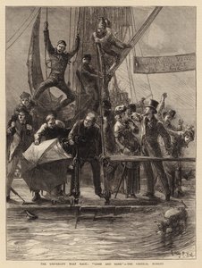 A corrida de barcos na universidade, venha e vá embora, o momento crítico de Sydney Prior Hall