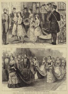 As procissões do casamento na capela de São Jorge de Sydney Prior Hall