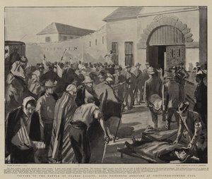 Vítimas da Batalha de Elands Laagte, Boer Prisioneiros chegando em Pietermaritzburg Gaol