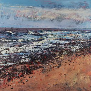 Shingle Shoreline, 2021 (óleo sobre tela) de Sylvia Paul