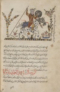 Adicionar. 18866, f.138v Um Cavaleiro de Manto Vermelho, ilustração de 