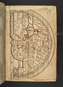 Minārat al-aqdās, f94, A map of Europe, West Asia and North Africa, projectado a partir do norte com vista para o sul de Syrian School