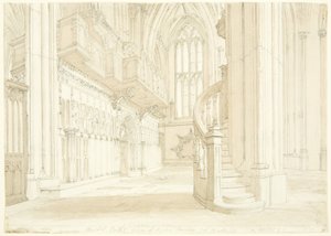 Vista da tela de órgão da Catedral de Bristol de T.H. Clarke