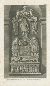 Interior da Igreja de Patshull - túmulos de Astley: gravura, [c 1799] (impressão)