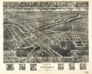 Vista aérea de Emporia, Virgínia 1907. de T. M. Fowler