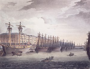 Docas das Índias Ocidentais de T. and Pugin A.C. Rowlandson