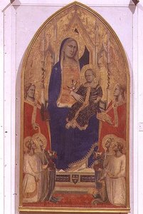 Madonna e Child Enthroned com a SS. Maria Madalena, Catarina de Alexandria e anjos de Taddeo Gaddi