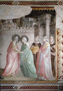 O Encontro de Anne e Joachim na Porta do Doree (detalhe) - fresco, c.1327