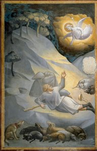 A anunciação aos pastores, a partir do ciclo da vida da Virgem (fresco de Taddeo Gaddi