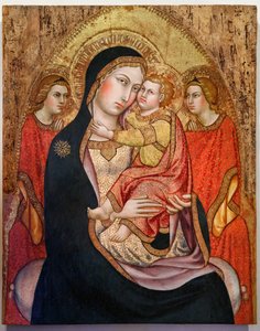 Madona e Menino com Anjos (têmpera sobre painel) de Taddeo di Bartolo
