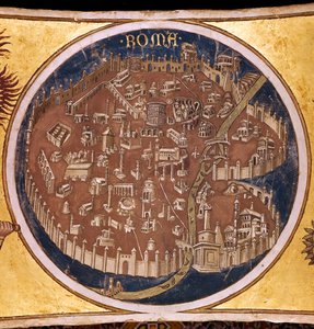 Mapa de perspectiva de Roma com os monumentos da antiguidade, 1414