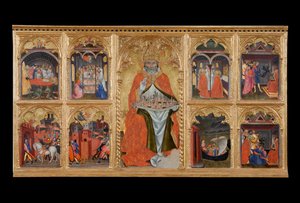 San Gimignano entronizado com oito histórias de sua vida de Taddeo di Bartolo