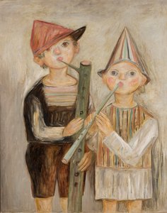 Os rapazes com flautas de Tadeusz Makowski