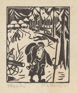 O tempo - um velho na floresta de Tadeusz Makowski