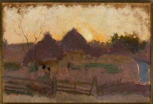Paisagem com palheiros de Tadeusz Makowski