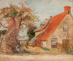 Paisagem com uma casa e aves de Tadeusz Makowski