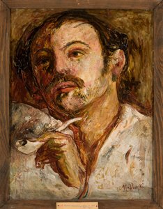 Retrato de um homem com cachimbo de Tadeusz Makowski