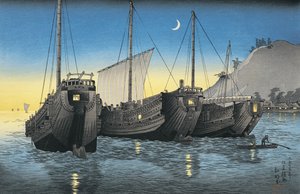 Navios de lixo no mar de Takahashi Shotei