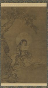 Período Fugen, Muromachi (tinta e cor sobre seda) de Takuma Eiga