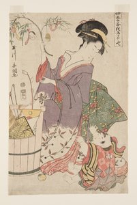 Verão (impressão a cores em bloco de madeira) de Tamagawa Shucho