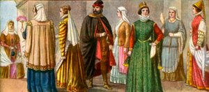 Vestido italiano do século XVI de Tancredi Scarpelli