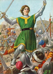Caterina Sforza lidera a resistência em Forli em 12 de janeiro de 1500 de Tancredi Scarpelli