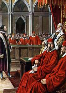 Guerra cretense: o julgamento de Francesco Morosini após o cerco de Candia, acusado de cobardia e traição no seu regresso a Veneza de Tancredi Scarpelli