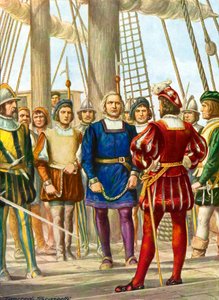 Cristóvão Colombo e seus irmãos Bartolomeo e Diego são feitos prisioneiros em um navio que os levará para a Espanha de Tancredi Scarpelli