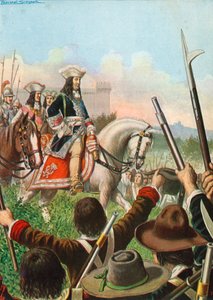 Declaração de guerra entre o Piemonte e a França sendo recebida com alegria pelos súditos de Victor Amadeus de Tancredi Scarpelli