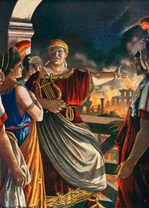 Nero assistindo Rome burn de Tancredi Scarpelli