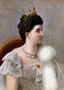 Retrato da Rainha da Itália Helene (Elena) de Montenegro (1873-1952) Ilustração de Tancredi Scarpelli (1866-1937) de “Storia d