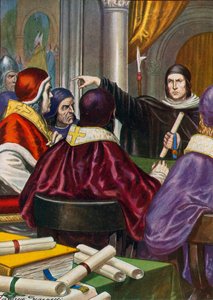 Roland de Parma traz uma carta para o papa Gregório VII de Henrique IV, Sacro Imperador Romano-Germânico de Tancredi Scarpelli