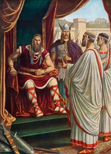 Os embaixadores romanos suplicam a Alarico I, rei dos visigodos de Tancredi Scarpelli
