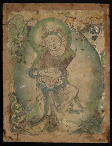 Figura de dança, Kizil, província de Xinjiang, 600-800 (pigmento no estuque)