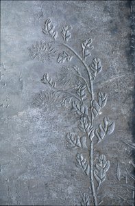 Estela gravada com um crisântemo, flores e folhas, 618-907 (pedra) de Tang Dynasty Chinese School