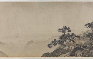 A cabana de palha do sonho de um imortal, Ming Dynasty (tinta e cor no papel) de Yin Tang