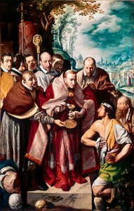 O prelado italiano Charles Borromee (1538-1584) dá a comunhão aos doentes durante o surto da peste de Milão, em 1576. Pintura de Tanzio da Varallo (Antonio d