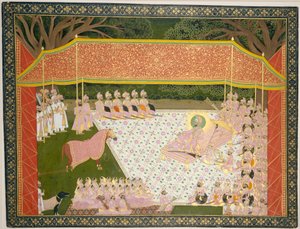 Maharana Sarup Singh Inspects a Prize Stallion, 1845-46. de Tara