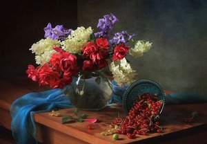Rosas e bagas elegantes de Tatyana Skorokhod